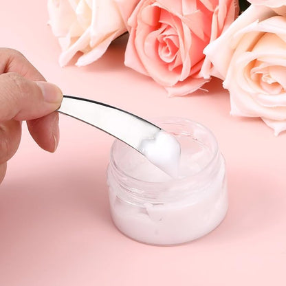 2Pcs Mini Metal Makeup Spatula, Cosmetic Spatulas Reusable Skin Care Spoon Beauty Scoop Spatulas Multi-functional Facial Applicator Tool for Mixing Sampling Lotions Plant Masks Accessories
