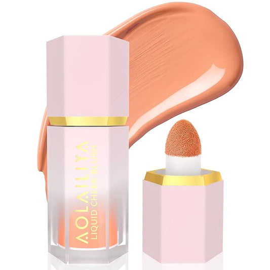 Liquid Blush Makeup,Soft Cream Blush for Cheeks, High-pigmented, Long-Wearing, Waterproof, Natural Glossy, Skin Tint Blush Stick Face Makeup for Women and Girls(float on)