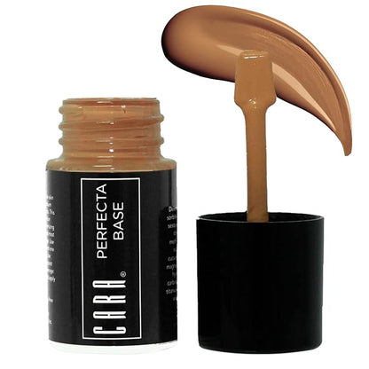 CARA Cosmetics Perfecta Base Foundation - Full Coverage Foundation Makeup, Oil Free Foundation, Light Foundation, Uneven Skin Tone & Oily Skin Foundations, BR-3: Bronze Warm Medium,1 oz.