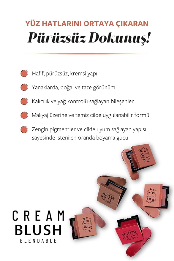 Cream Blush 46 | Fresh | Healthy & Natural Look | Ligh Weighted Formula | Sebum Control Richly Pigmented | Easily Blendable | Long Lasting | Semi Matte | 0.18 oz.