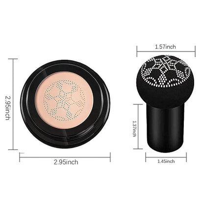 Mushroom Head Air Cushion CC Cream, Air Cushion CC Cream, BB Cream, Moisturizing Concealer, Moisturizing BB Cream Makeup Base Long Lasting with Mushroom Makeup Sponge, Easy to Apply(01#, Lvory)