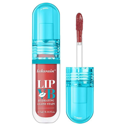 LIP VB Hydrating Lip Gloss Stain - 12HR Glossy Plump & Waterproof Moisture Lock, Non-Sticky Lip Treatment for Dry Lips Revival, Daily Wear & Night Care (Dripping In Rose)