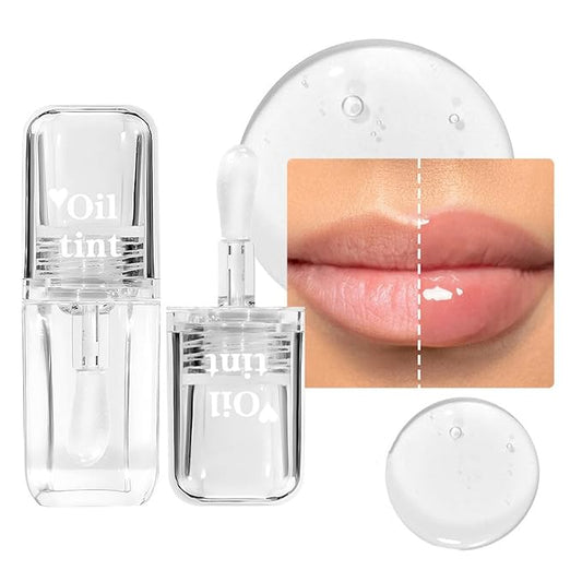 Transparent Warm Changing Pearl Lip Oil - Moisturizing, Magic Color Changing, Hydrating, Reduces Lip Lines