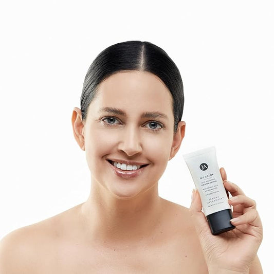 Jerome Alexander My Color 3PC Self Adjusting Full Coverage Foundation Makeup with Kabuki Brush and AirFinish Setting Spray (Medium)