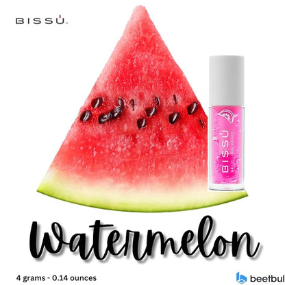 Bissú Magic Lip Gloss, 6 Fruity Scents, Moisturizing pH Reactive Gloss, with drop-shaped applicator and large size (06 Watermelon, 4 Grams)