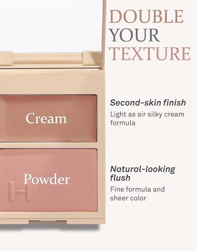 hince True Dimension Layering Cheek - Cream & Pressed Powder 2 Different Shades & Textures - Silky Seamless Long Lasting Blush Makeup - Muted Beige & Elegant Rose Beige (1, ALLURE IN THE AIR, L001)