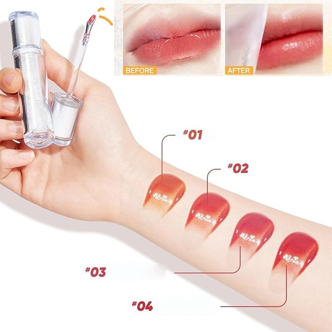 Ice Iron Vibrant Citrus Orange Tinted Lip Oil - Hydrating, Nonstick, Moisturizing Jelly Lip Gloss