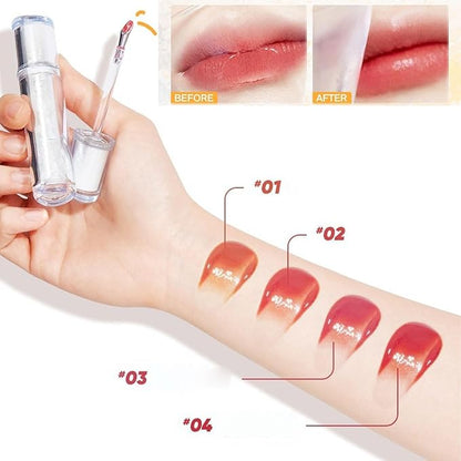 Lip Gloss, Ice Watery Lip Gloss, Ice Iron Tinted Lip Tint, Jelly Hydrating Lip Gloss, Moisturizing Nonstick Tinted Gloss Lip Oil (#05 Sunset Orange)