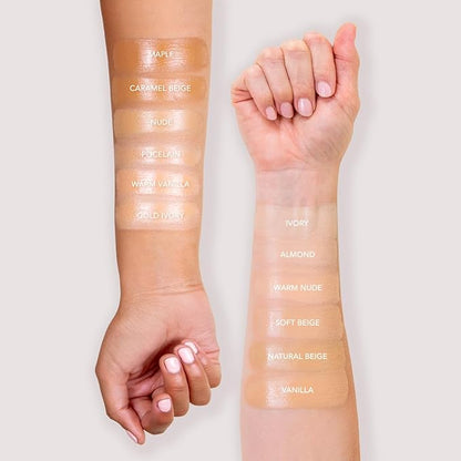 Beauty Amorus Matte Foundation, Full Coverage, Creamy Smooth Made in Korea, K-Beauty, Even Buildable Texture, Patch Free, Easy to Blend, Long Lasting, All Skin Types (Caramel Beige, 1.18 oz)