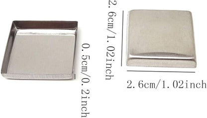 Honbay 56PCS Metal Empty Square Metal Pans Make Up Tins Eyeshadow Blush Lipstick Organizer for Cosmetic Palettes (26mm, Height: 5mm)