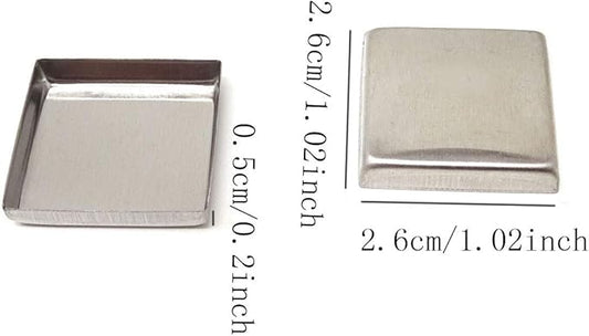 Honbay 56PCS Metal Empty Square Metal Pans Make Up Tins Eyeshadow Blush Lipstick Organizer for Cosmetic Palettes (26mm, Height: 5mm)