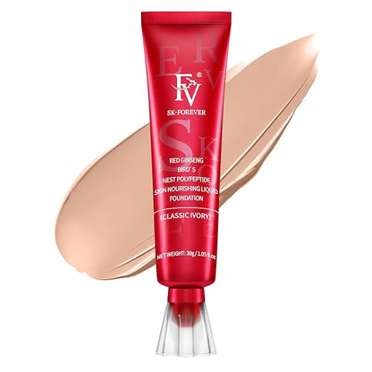 FV Waterproof Foundation, Medium Coverage, Oil-free & Long Lasting, Lightweight, Matte Foundation for Oily/Normal Skin, Transfer Proof Liquid Foundation Makeup, 30g, Classic Ivory