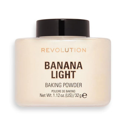 Revolution, Loose Baking Powder, Makeup Setting Powder, Long Lasting Coverage, Mattifies & Reduces Shine, Banana Light, 1.13 oz