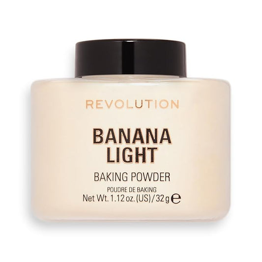 Revolution, Loose Baking Powder, Makeup Setting Powder, Long Lasting Coverage, Mattifies & Reduces Shine, Banana Light, 1.13 oz