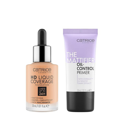 Catrice | HD Foundation 38 & The Mattifier Oil-Control Primer | Full Coverage Makeup | Vegan & Cruelty Free