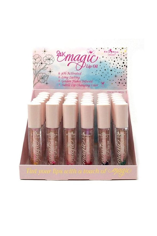 Italia Deluxe 24K MAGIC Lip Oil / Lip Gloss 6 Pcs