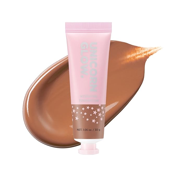 UNICORN GLOW HYDRATING FOUNDATION #12 COCOA, Foundation With Moisturizer, Collagen Serum + Hyaluronic Acid, K-Beauty, Clean Beauty, Best For All Skin Types