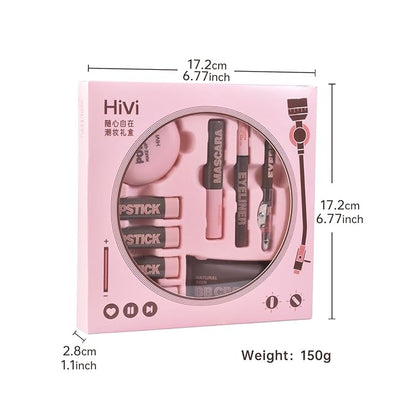LAMUSELAND Makeup Set Full Kit, 9 Pieces All in One Professional Makeup Gift Set for Women Girls Beginner, include Lipstick, Eyebrow, Eyeliner, BB Cream, Powder, Mascara (B)