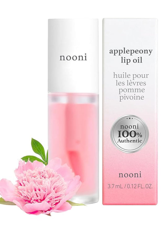 NOONI Korean Vegan Lip Oil - Applepeony 0.12 Fl Oz + Korean Facial Clenaser - Snowflake Whipping Cleanser 5.07 Fl Oz Bundle