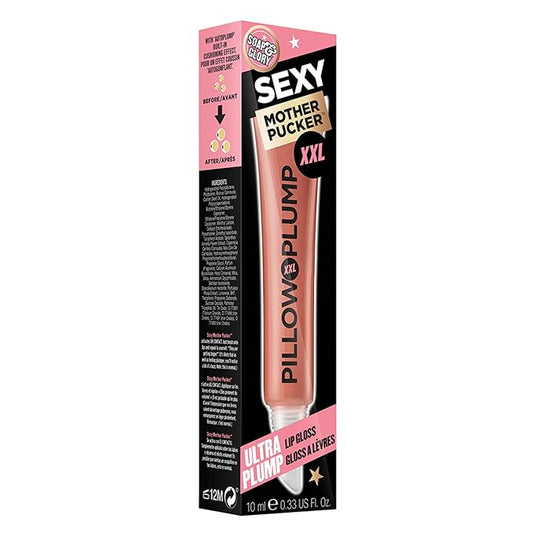 Soap & Glory SMP XXL Pillow Plump Lip Gloss - Hydrating, Plumping Lip Gloss for Full, Volumized Lips - Lip Plumper with a Chocolate Orange Scent & Vegan Formula - Nude In Town (10ml)