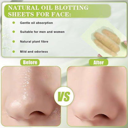 700Pcs Oil Absorbing Facial Sheets,Oil Blotting Paper Sheets Blotting Paper Oily Skin Portable Blotting Papers for Face & Nose
