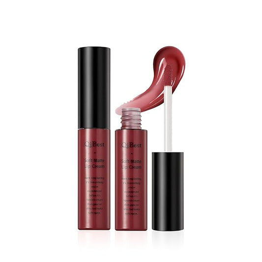 Velvet Matte Liquid Lipstick Makeup Long-Lasting and Waterproof Wear, Non-Stick Cup Lip Gloss,(Deep Purple 604)