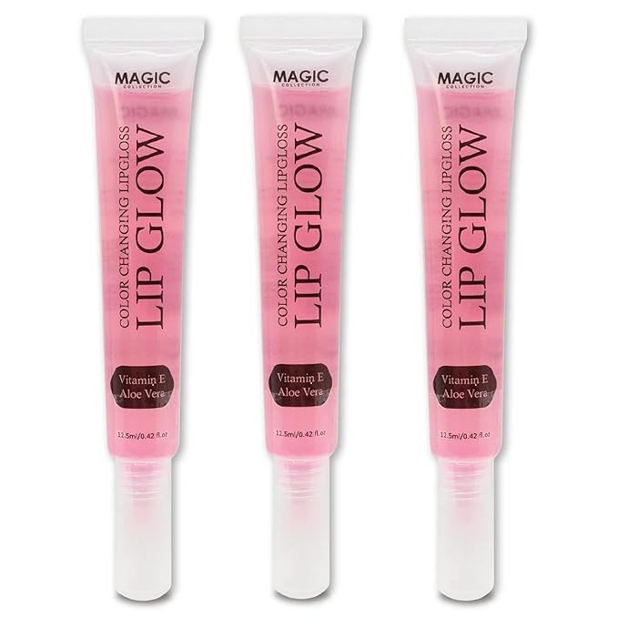 3 Pack Bundle of Color Changing Lip Glow Gloss for healthy and ultra glossy lips. Helps enhance and bring out your natural lip color. Make your lips pop!