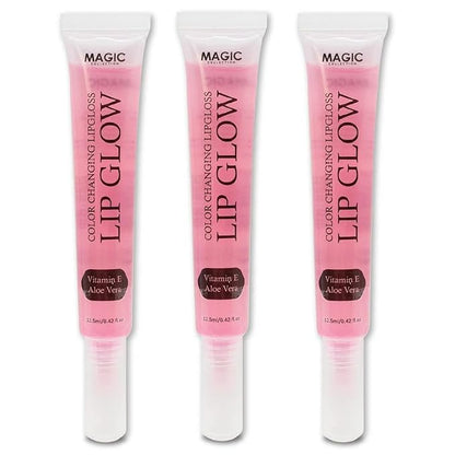 3 Pack Bundle of Color Changing Lip Glow Gloss for healthy and ultra glossy lips. Helps enhance and bring out your natural lip color. Make your lips pop!