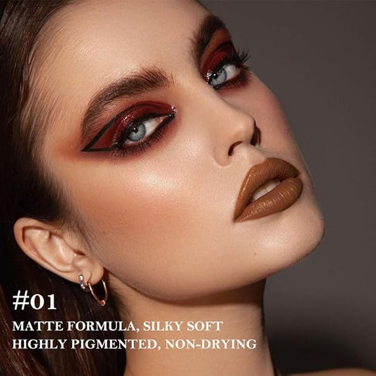 Sculpting Matte Lip Liner pencil,Gradient Matte Lipstick Crayon,Smooth Creamy Texture lip Pencil, Waterproof Smudge Proof Lipstick Pencil,Highly Pigmented Lip Makeup,Vegan Beauty.01#