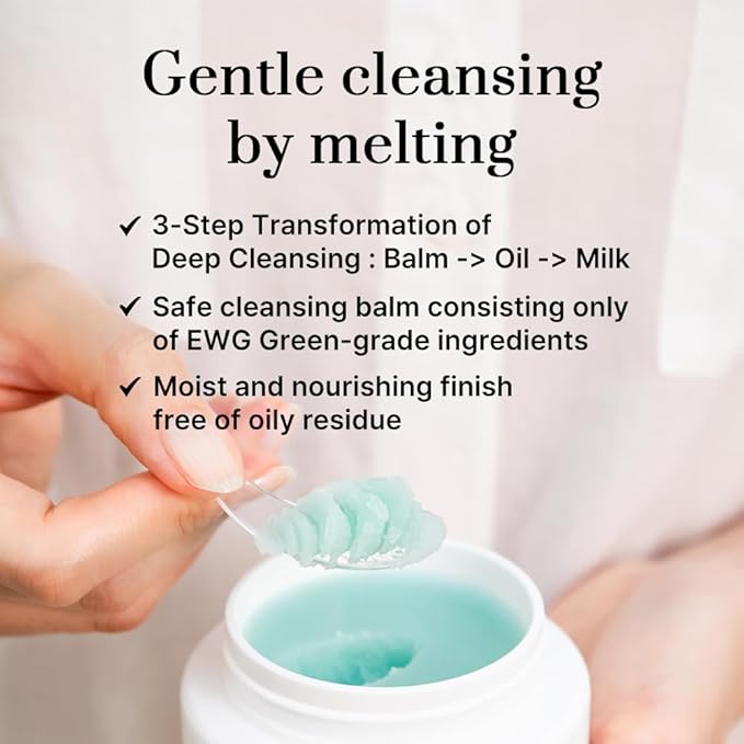 [3W8L] Pure Deep Cleansing Balm 3.38 oz | Makeup remover balm | Korean Skin care | Vegan Pore cleanser | Natural Deep Cleansing Balm for Sensitive & Dry skin
