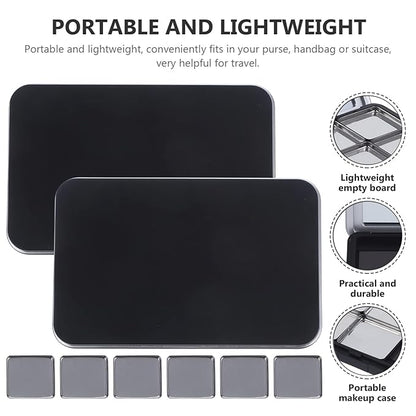 Empty Eyeshadow Palette Magnetic Makeup Palette with Mirror Refillable Eyeshadow Palette Empty Lipstick Pallet Empty Eyeshadow Pans for Eyeshadow Lipstick Blush Powder, 2PCS