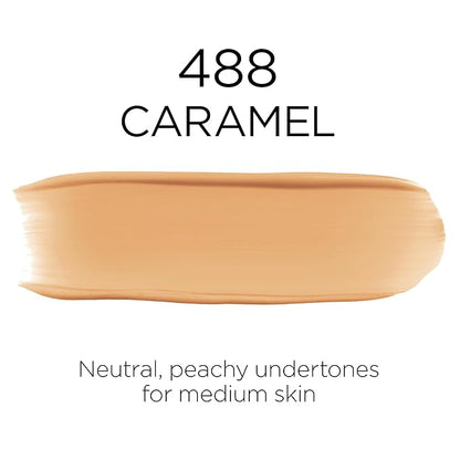 L'Oreal Paris Makeup Infallible Up to 32 Hour Fresh Wear Lightweight Foundation, 488 Caramel, 1 Fl Oz, Packaging May Vary