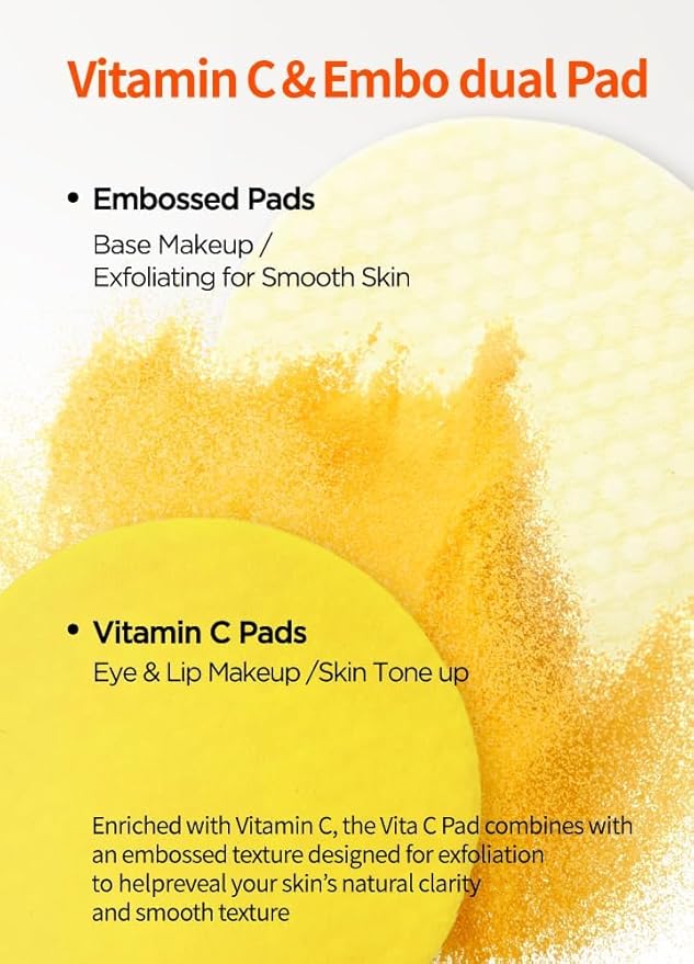 Soonssak Vitamin C Cleansing Face Pads – 50 Count, Gentle Makeup Remover, Hydrating & Exfoliating Facial Wipes
