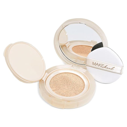 [Makeheal] 1.P.L Cushion with SPF 40 PA++, Conceal Blemishes and Reduce Redness, A Full and All-Day Wear Coverage with a Lightweight Formula & Semi Matte Finish, Korean Beauty & Skincare (19N - Purity)
