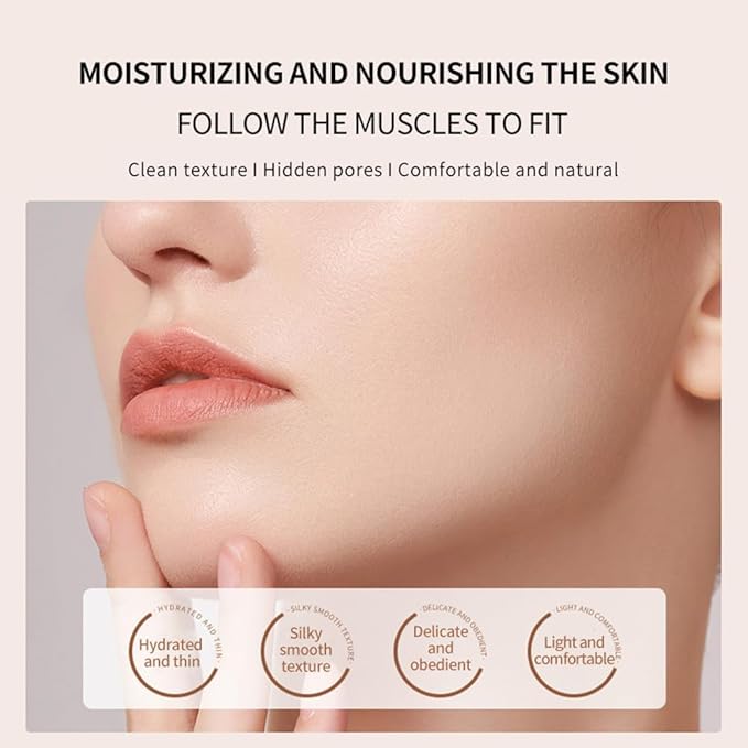 LAMUSELAND Full Coverage Foundation, 3 Shades Matte Oil Control Moisturizing Buildable Liquid Foundation Concealer Face Makeup for All Skin (Ivory White, M)