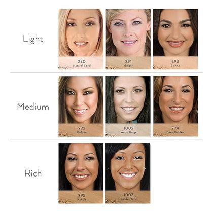 Emani Flawless Matte Powder Foundation Makeup for Sensitive Skin, Natural Mineral Foundation Compact with Buildable Coverage, Oil Control, Talc Free, Cruelty-Free & Vegan, Golden