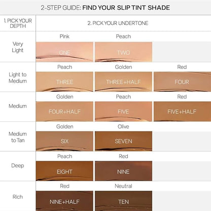 Saie Slip Tint Tinted Moisturizer with SPF 35 - Light Coverage, Glowy Skin Tint & Mineral Sunscreen for Face with Hydrating Hyaluronic Acid - Summer Makeup Essential - Shade Six (1.35 oz)