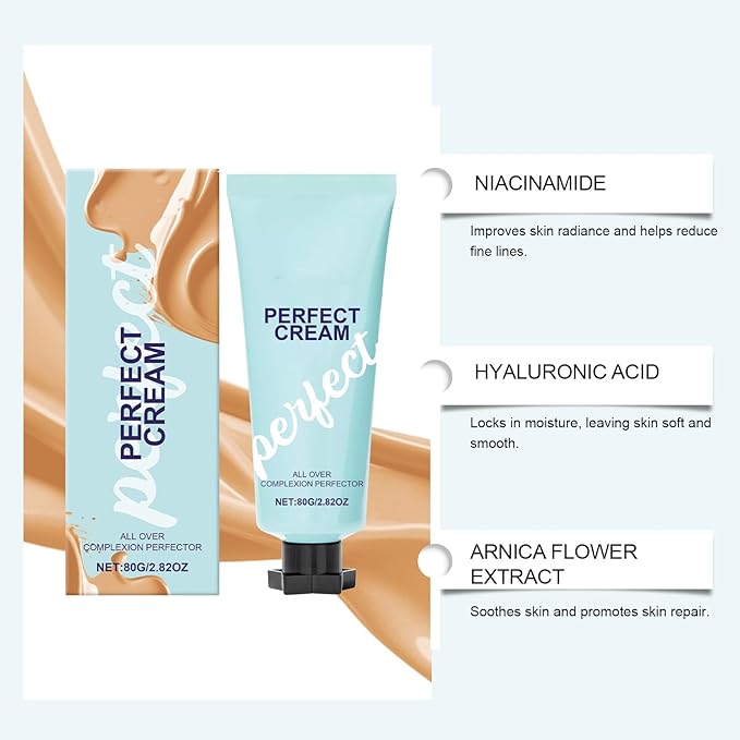 Supreme Creme All-Over Complexion Perfector，Long-Lasting CC Cream Foundation (2PCS)