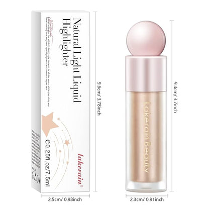 Liquid Highlighter Makeup, Natural Silky Shimmer Finish Liquid Face Highlighter, Highly Pigmented, Lightweight, Blendable, Soft Cream Highlighter For Face (#02 Champagne Shimmer)