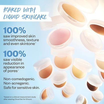 Kosas Cloud Set Face Pressed Brightening Powder - Smooths Shine Control, Coverage for Dark Undereye & Uneven Skin - Lightweight - Buttery (Sheer Brightening Yellow)