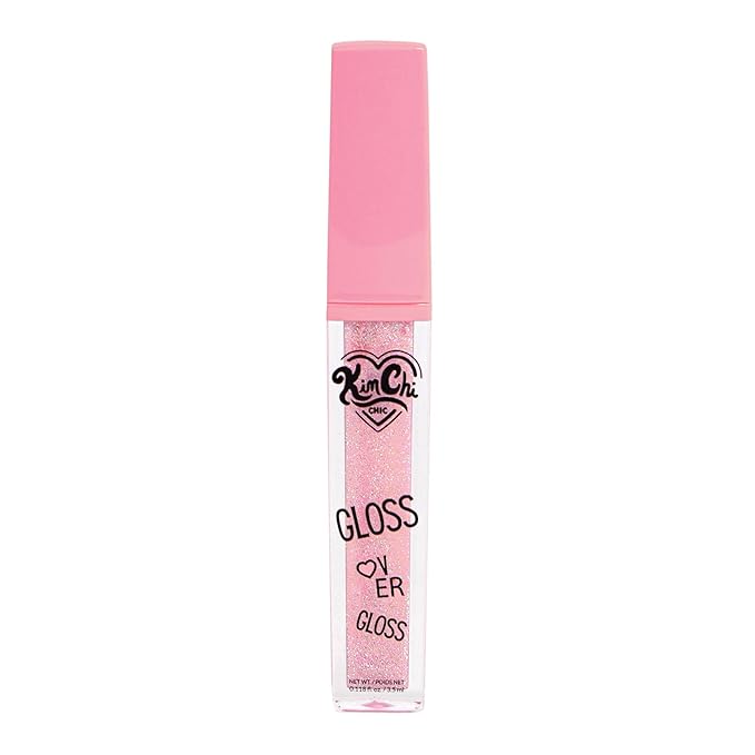 Kimchi Chic Gloss Over Gloss, Shimmery Micro-Sparkle Lip Gloss To Wear Alone Or Over Lipstick, Fragrance-Free Luscious Lip Balm, Shimmery Pink, 06 Pink Shimmer, 0.35ml