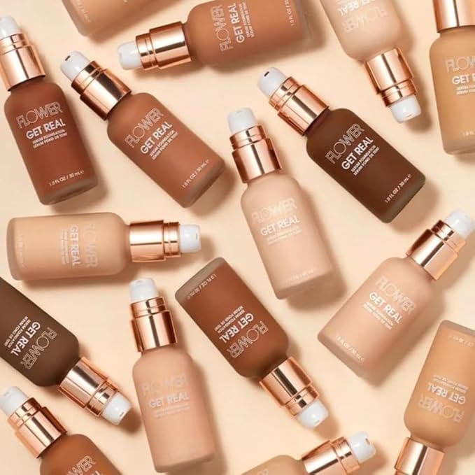 FLOWER Beauty Get Real Serum Foundation - Chocolate (Pack of 3)