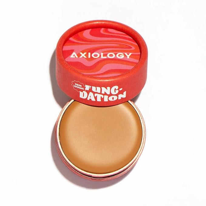 Axiology Fungdation Mushroom Foundation Face Makeup Creamy Wrinkle Defying Minimize Fine Lines Infused with Reishi Deep Hydration Natural Youthful Look Light to Medium Coverage 11.3g (Shade 10)