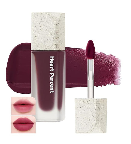 Heart Percent Dote On Mood Blurry Fog Tint, Velvety Matte Soft & Fuzzy Lightweight Creamy Vegan Lip Stains with Personal Color Analysis, #06. Orchid Plum