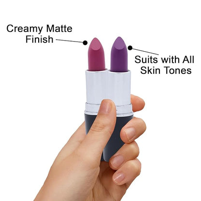 Matte Bullet Long Wear Lipstick - Vegan and Cruelty-Free - Smudge and Waterproof Matte Lipstick with Moisturizing Formula - All Day Comfort - (Plum Allure #22)