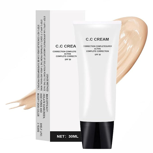 C.C Cream Skin Tone Adjusting for Mature Skin, Complete Correction Super Active, Light, Moisturizer, SPF 50, 1.0 fl oz (Ivory, 30ml)