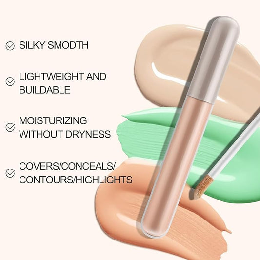 3pcs Concealer Stick Set,Full Coverage,Lightweight Liquid Concealer,Waterproof Under Eye Conceal Stick for Dark Circles,Blemishes,Aging Spots,Acne,Freckles