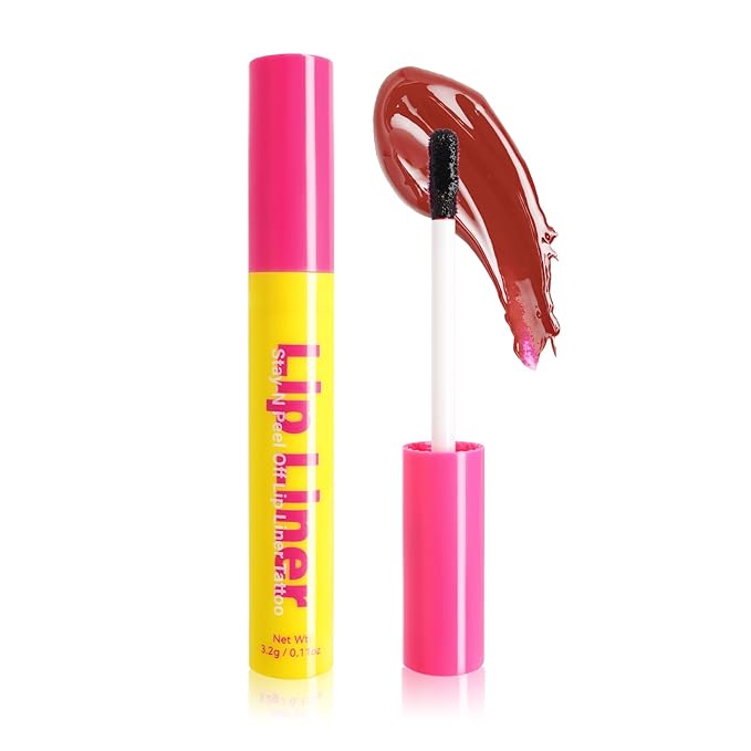Peel off Lip Liner Stay, Matte Magic Tattoo Lip Liner Tint Long Lasting Lip Gloss Transfer Proof Lipsticks, Nonstick Cup Tear-Off Peel off Lip Glaze Makeup for Women Girls, 05 Strawberry