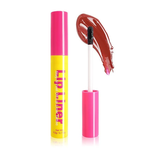 Peel off Lip Liner Stay, Matte Magic Tattoo Lip Liner Tint Long Lasting Lip Gloss Transfer Proof Lipsticks, Nonstick Cup Tear-Off Peel off Lip Glaze Makeup for Women Girls, 05 Strawberry