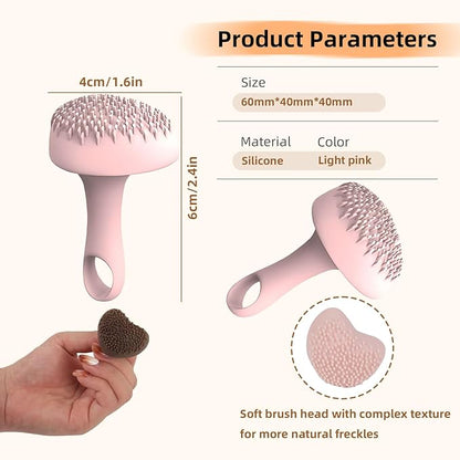 Silicone Freckle Stamp, Portable Waterproof Faux Freckles Applicator, Natural Freckles Makeup Tool for Women (Pink)